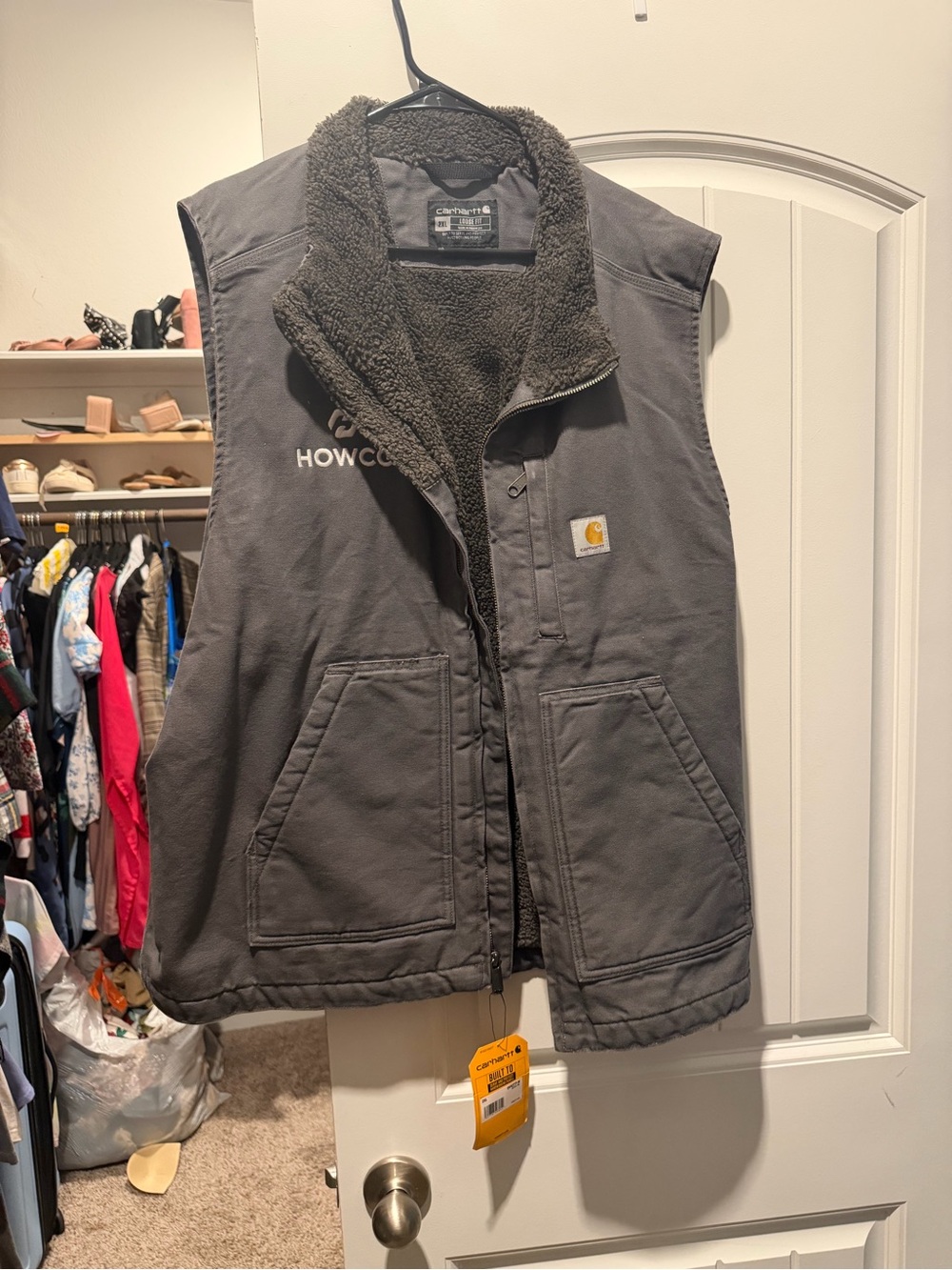 NEVER WORN Carhartt Men's Dark Gray Sherpa-Lined Work Vest
